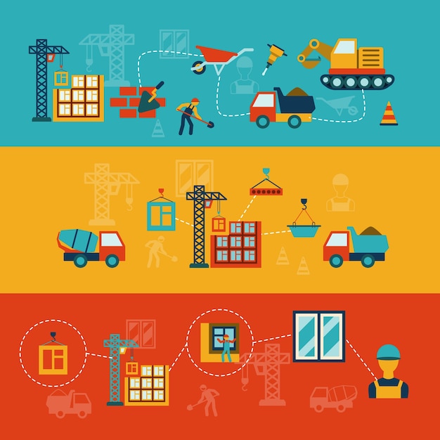 collection de bannières de construction