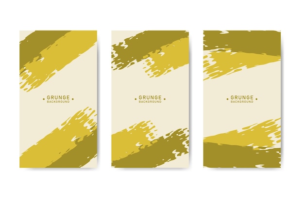 Collection De Bannières Grunge Abstraites Jaunes Pour Les Publications Et Les Histoires Sur Les Réseaux Sociaux