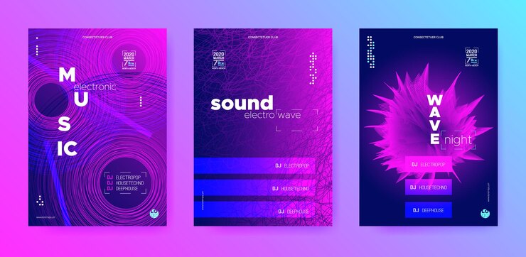 Collection de bannières musicales pour la fête de la musique électronique