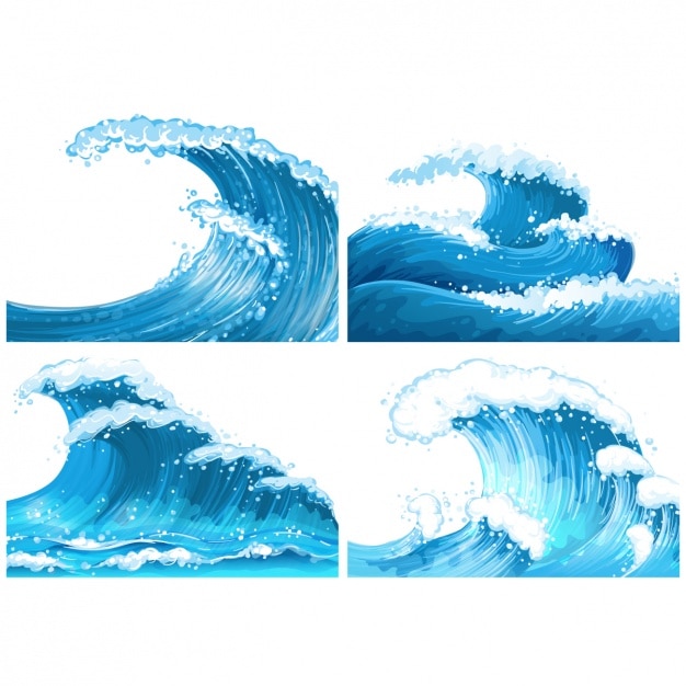 Vecteur collection blue waves