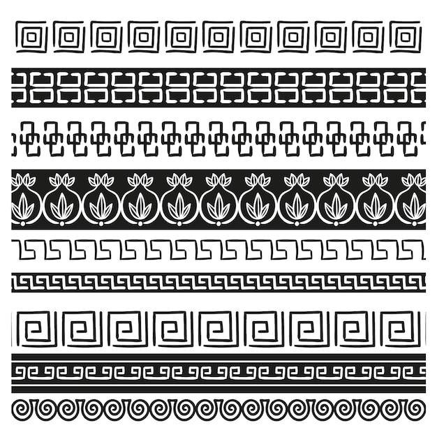 Collection de bordures grecques ornementales
