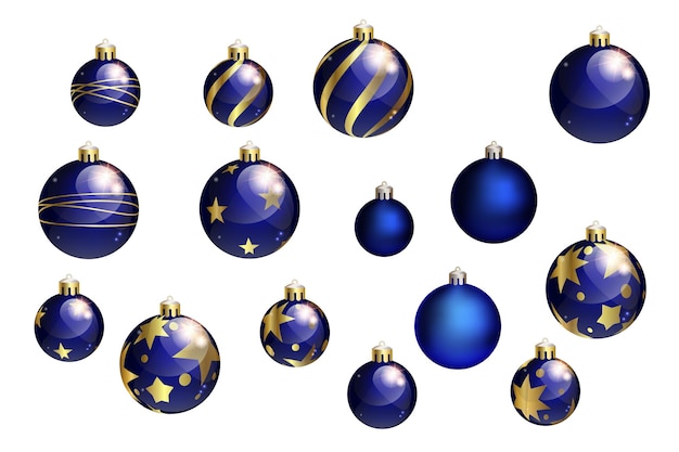 Collection De Boules De Noël Bleues