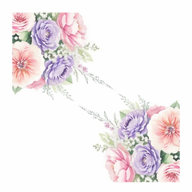 Vecteur collection de bouquet de fleurs rose pêche aquarelle vector