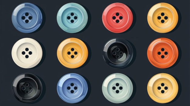 Vecteur une collection de boutons colorés avec différentes couleurs