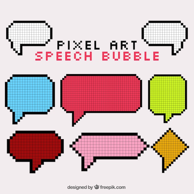 Collection De Bulles De La Parole Dans Le Style Pixel Art