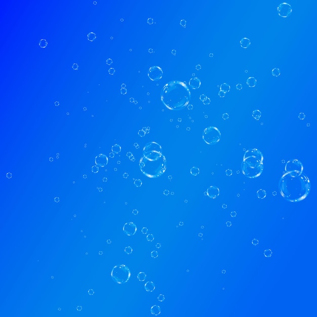 collection de bulles de savon réalistes bulles sont situées sur un fond transparent.