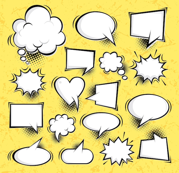 Collection De Bulles Speech Bubbles Retro