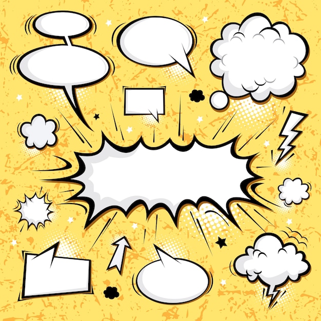 Collection de Bulles Speech Bubbles Retro