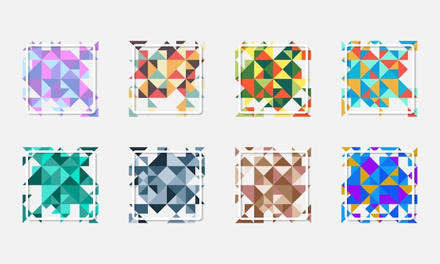 collection de cadre abstrait triangle géométrique coloré