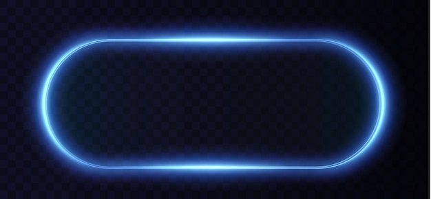 Collection de cadre bleu clair hud futuriste Cadres bleus en verre clair rectangle ovale carré PNG