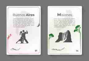 Vecteur collection de cartes de l'argentine buenos aires misiones