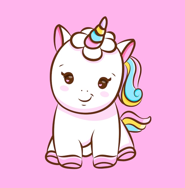 Collection de cartes de licorne mignonne Illustration d'icône de vecteur de dessin animé