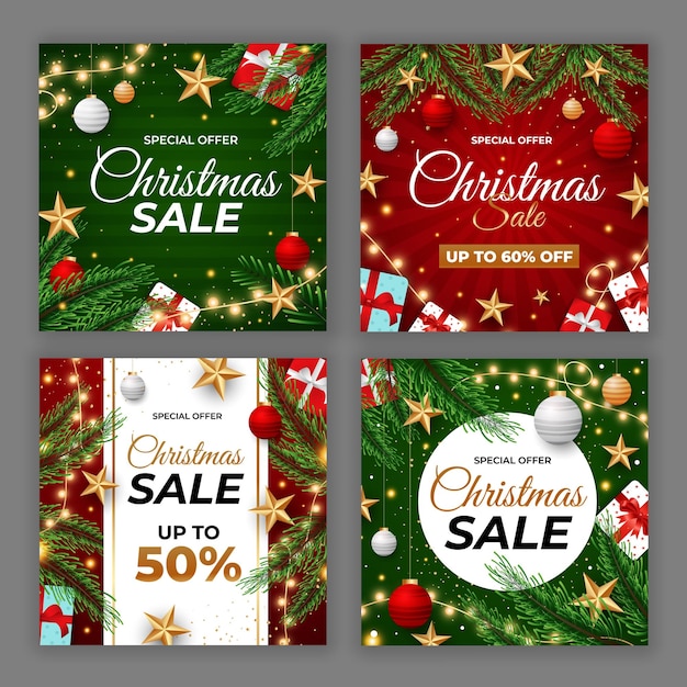 une collection de cartes de Noël, y compris les ventes de Noël