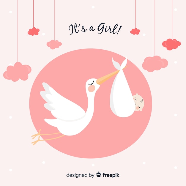 Vecteur collection de cartes stork baby shower