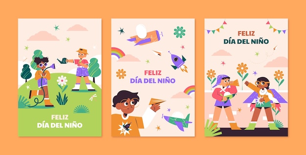 La collection de cartes de vœux Flat dia del nino