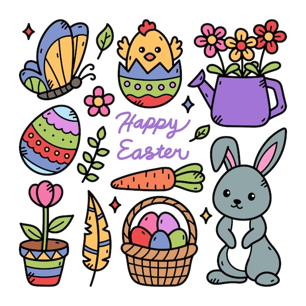 Collection de cartes de voeux Joyeuses Pâques