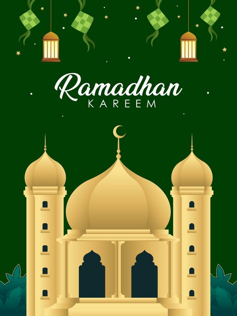 Vecteur collection de cartes de voeux vectorielles gratuites pour la célébration du ramadan