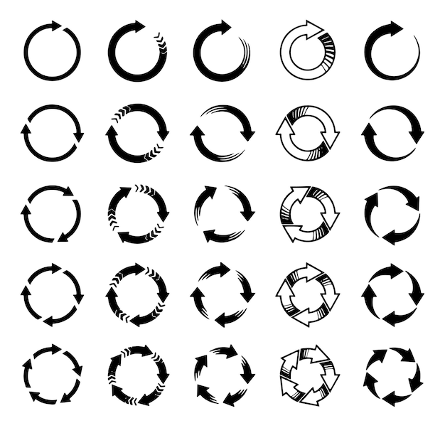 une collection de cercles noirs et blancs et de cercles