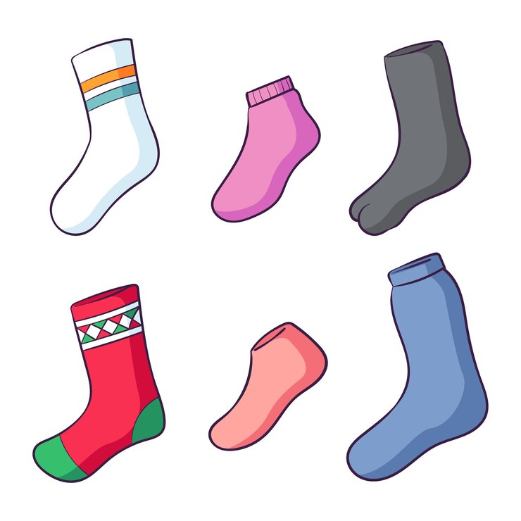 collection de chaussettes dessinées à la main