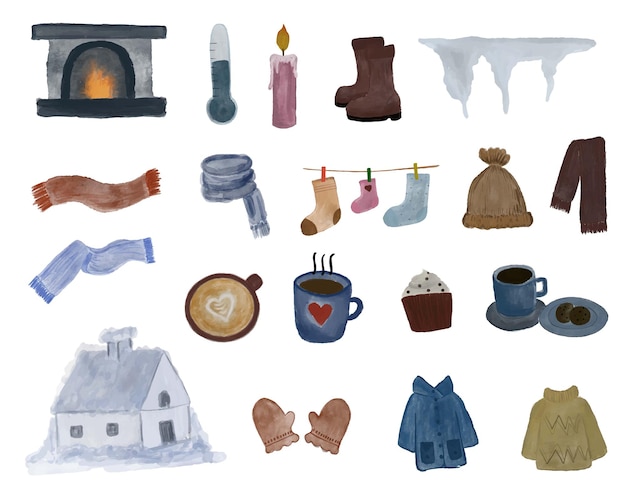 Collection De Cliparts D'hiver