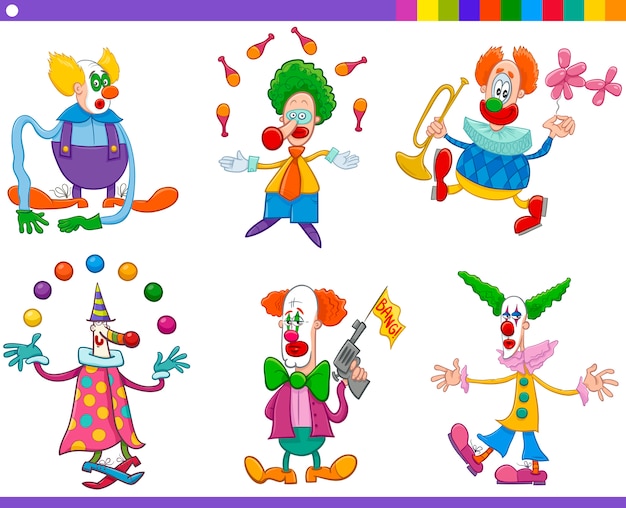 Vecteur collection de clowns de cirque