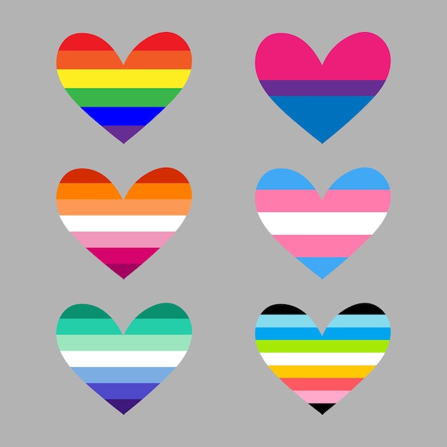 Collection de coeurs LGBTQ Pride