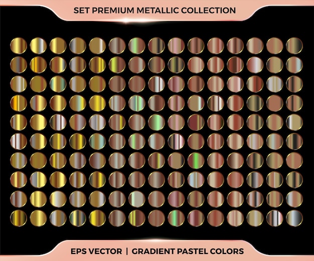 Collection De Combinaisons Tendance Or Rose Dégradé Coloré, Cuivre, Bronze De Modèles De Palettes Pastel En Métal