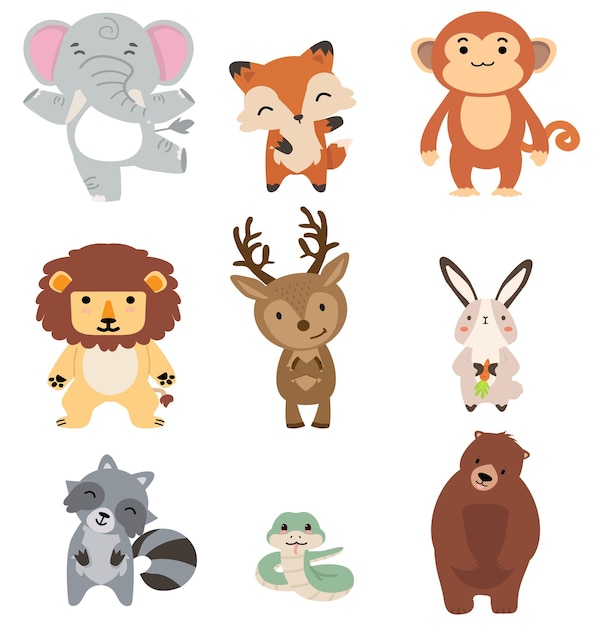 Collection de conception d'animaux mignons