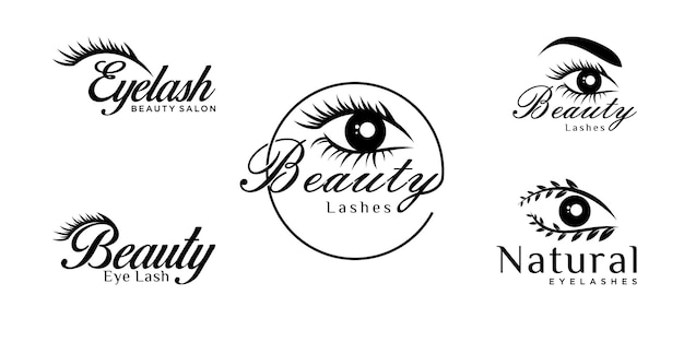 Collection De Conception De Logo Cils De Sourcils De Beauté Féminine