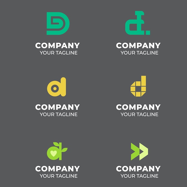 Collection de conception de logo créative de la lettre D