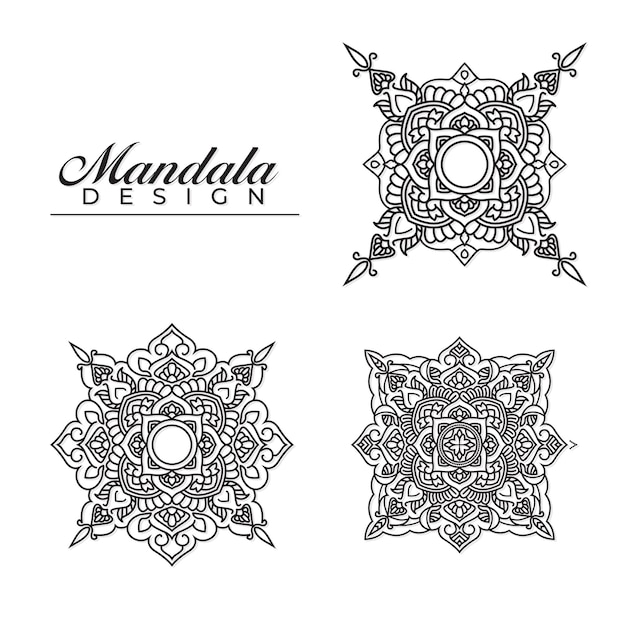 Collection De Conception De Mandala De Motif Cultivé De Style Ethnique