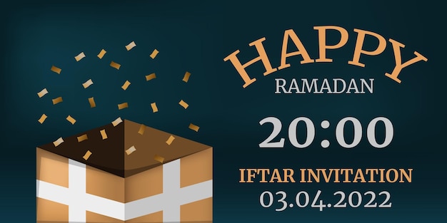 Vecteur collection de conceptions happy ramadan pour l'invitation à l'iftar sur les réseaux sociaux