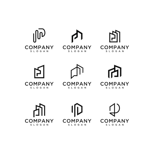 Collection De Conceptions De Logo De Bâtiment De Lettre P