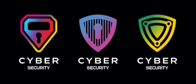 Une Collection De Conceptions De Logo De Cyber Bouclier Avec Des Concepts Créatifs Et Simples