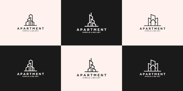 Collection De Conceptions De Logo De Gratte-ciel D'appartement Immobilier