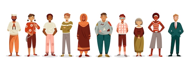 Collection de concepts de diversité dessinée à la main