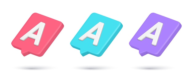 Collection de conseils rapides multicolores Une notification Internet de lettre pour la saisie de texte illustration vectorielle réaliste Définir l'application de SMS en ligne alerte cyberespace police de caractères maquette d'informations utiles