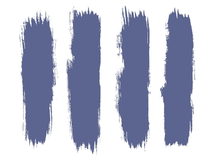 Vecteur collection de coups de pinceau dessinés à la main de bannière violette de peinture grunge