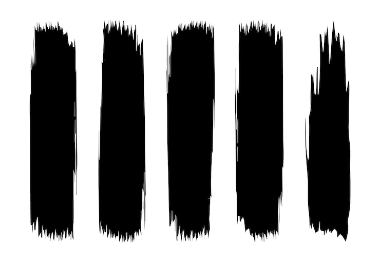 Vecteur collection de coups de pinceau à l'encre noire