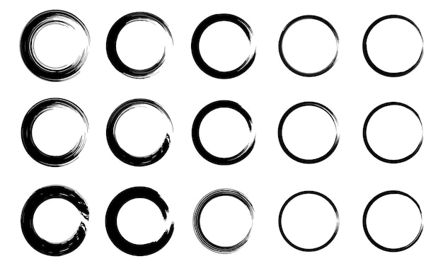 Collection de coups de pinceau d'encre
