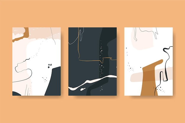 Collection de couvertures de formes abstraites dessinées à la main