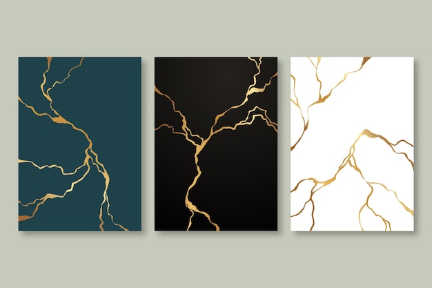 Collection de couvertures kintsugi réalistes