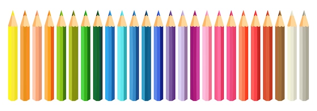 Collection de crayons de couleur pour l'art et la peinture