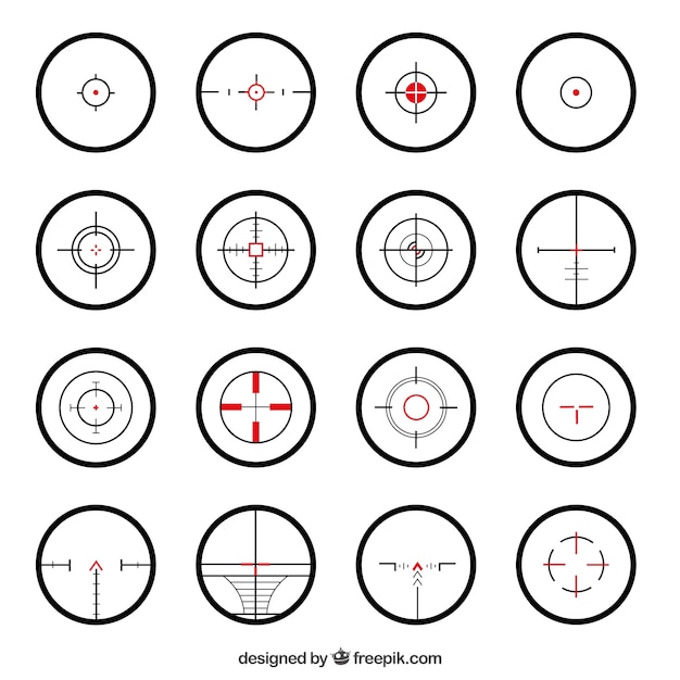 Vecteur collection crosshairs