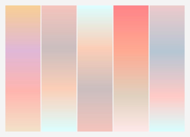 Collection de dégradés colorés de vecteur Jeu d'échantillons de dégradés colorés vibrants de vecteur