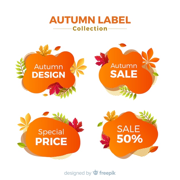 Collection de design plat étiquettes de vente automne