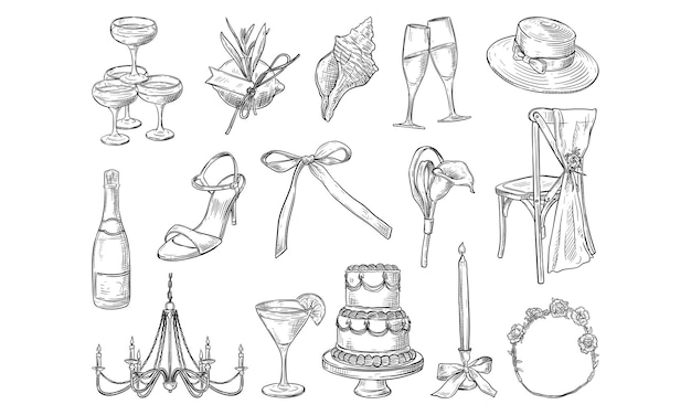 Collection dessinée à la main de la fête méditerranéenne