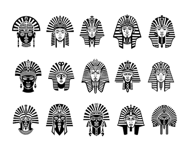 Vecteur collection de dessins de tatouage égyptiens