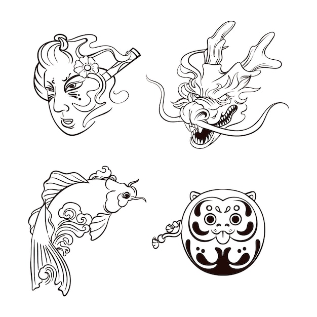 Une collection de dessins de tatouages