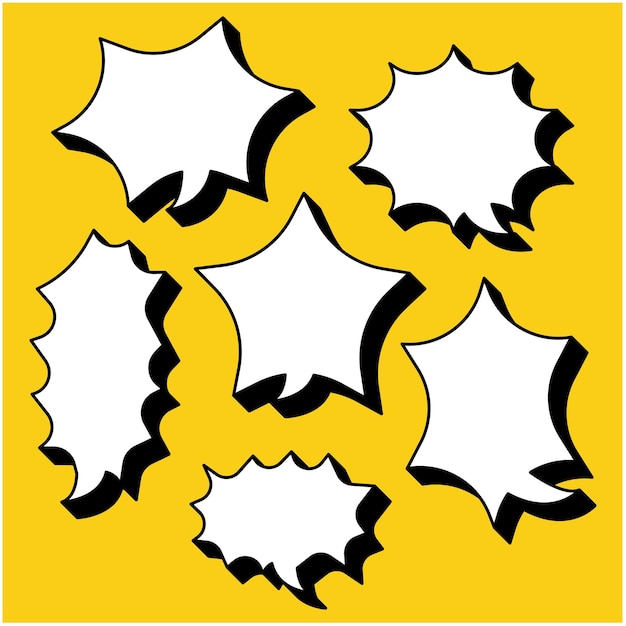collection de dessins vectoriels de bulles de parole avec des ombres noires
